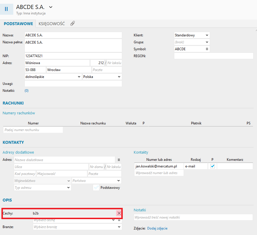 klient bez dostępu do b2b